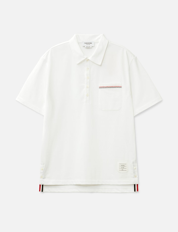 Thom Browne Embroidered Rwb Pocket Polo In White