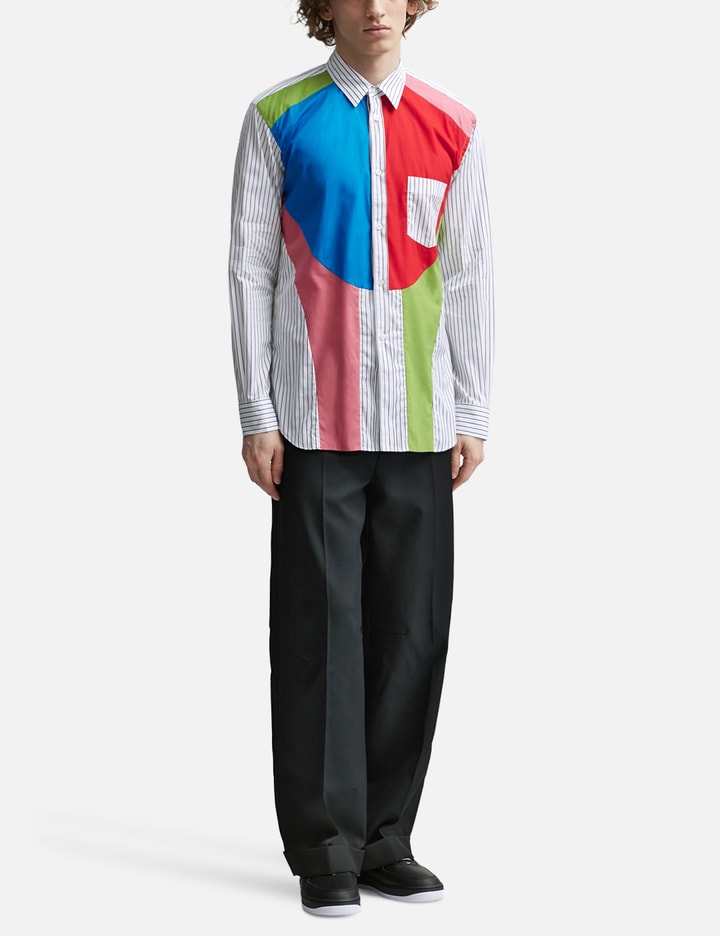Multicolor Woven Panel Striped Shirt Placeholder Image