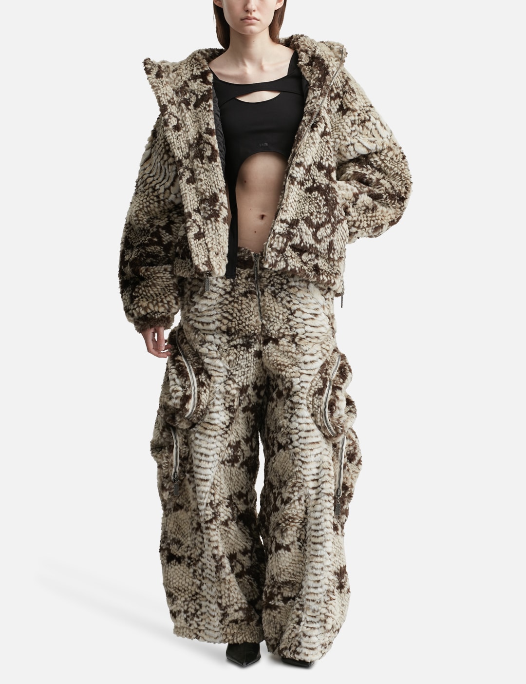 Snakes Jacket 2.0 Faux Fur Jacket With Hood view 16