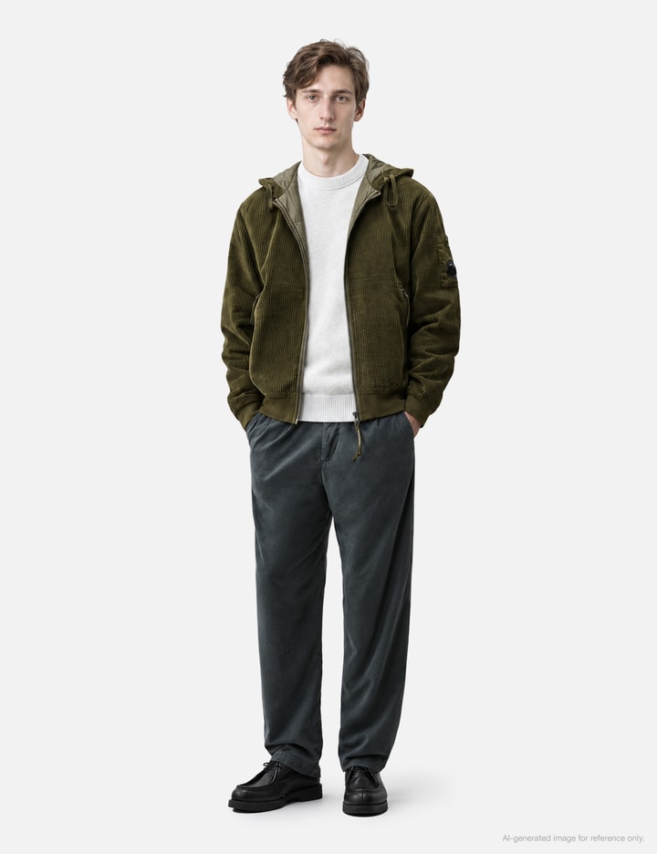 C.P. Company 350 Corduroy Hooded Lens Padded Sweatshirt