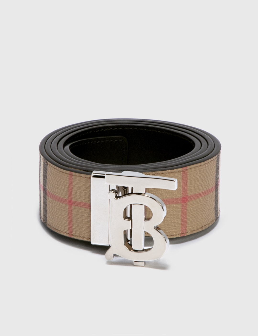 Burberry Men's Reversible Monogram Buckle Check Belt