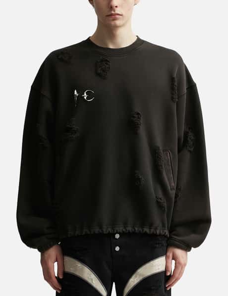 THUG CLUB - Distressed TC Logo Crewneck Sweatshirt | HBX