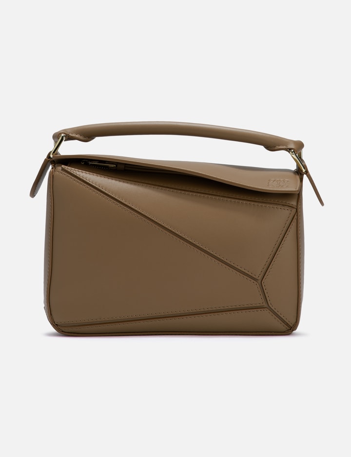 Loewe Small Puzzle Leather Tote Bag In Brown