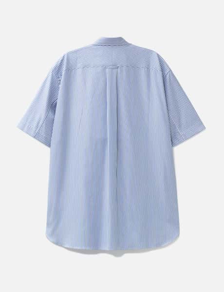 Striped Short Sleeve Shirt With Mix Fabric Patchwork view 8