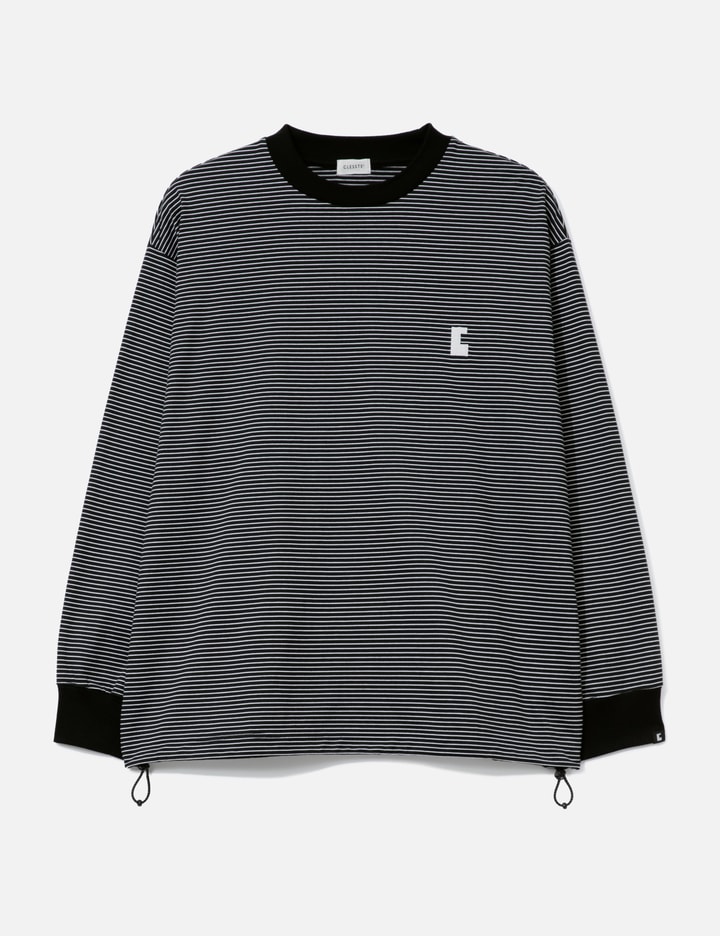 "C" Striped Long Sleeves T-Shirt With Drawstrings Placeholder Image