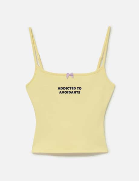 Yellow Print Strap Tank Top view 6
