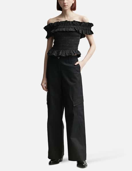 Herringbone Canvas Mid Waist Pants view 11