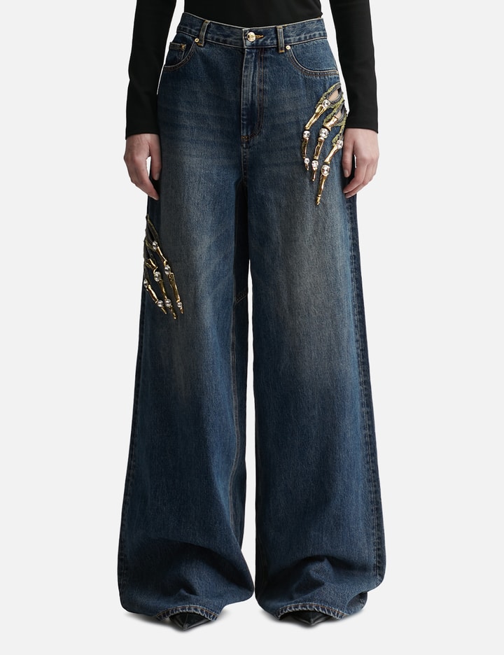 Area Claw Cut-out Relaxed Jeans In Blue