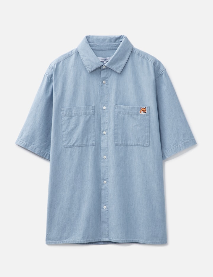 Maison Kitsuné Relaxed Short Sleeve Shirt In Blue