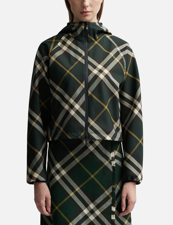 Shop Burberry Cropped Check Lightweight Jacket In Multicolor