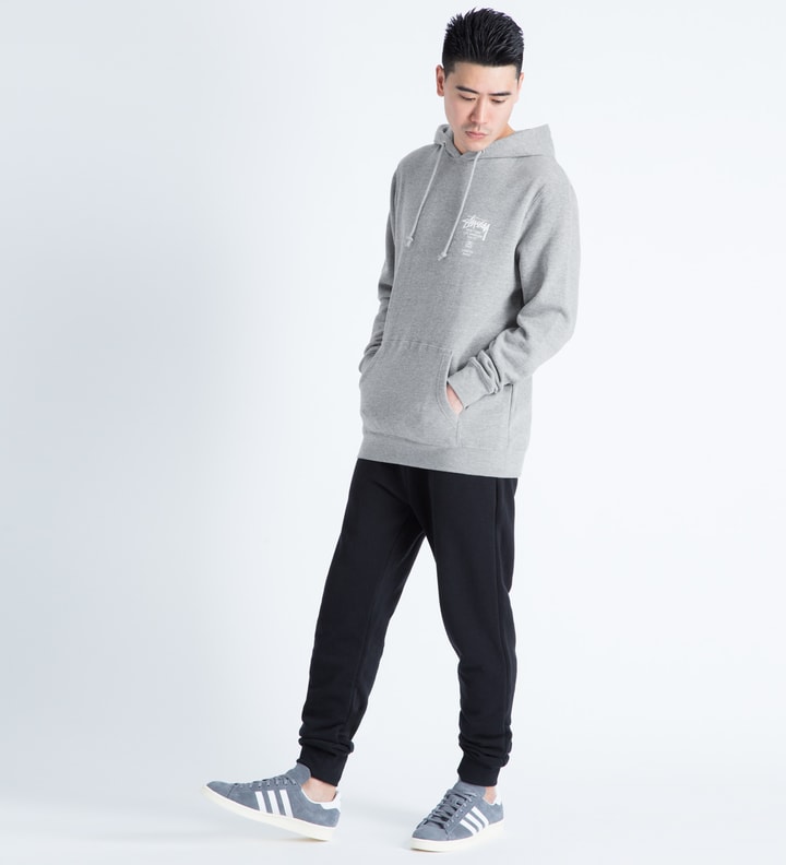 Stüssy Heather Grey World Tour Hoodie