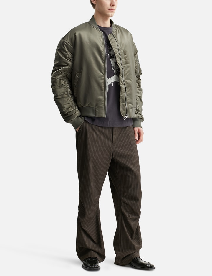 Puppet Theater Ruched Bomber In Green