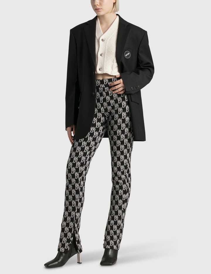 Side Slit Logo Jacquard Trousers Placeholder Image