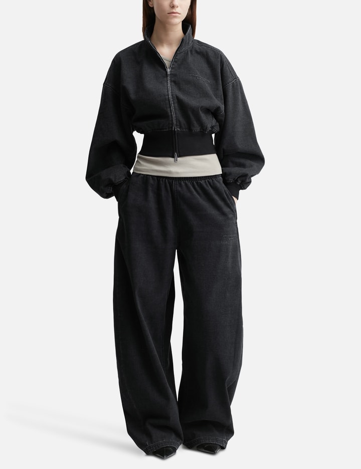 Alexander Wang T Black Brushed Denim Sweatpant In Black