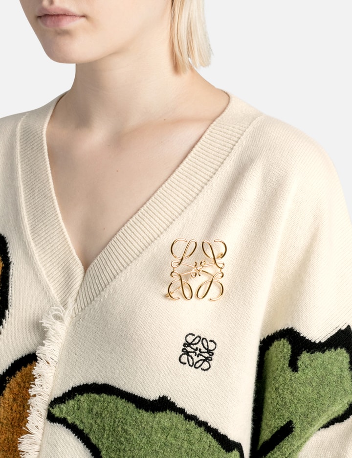Loewe Anagram Brooch In Gold