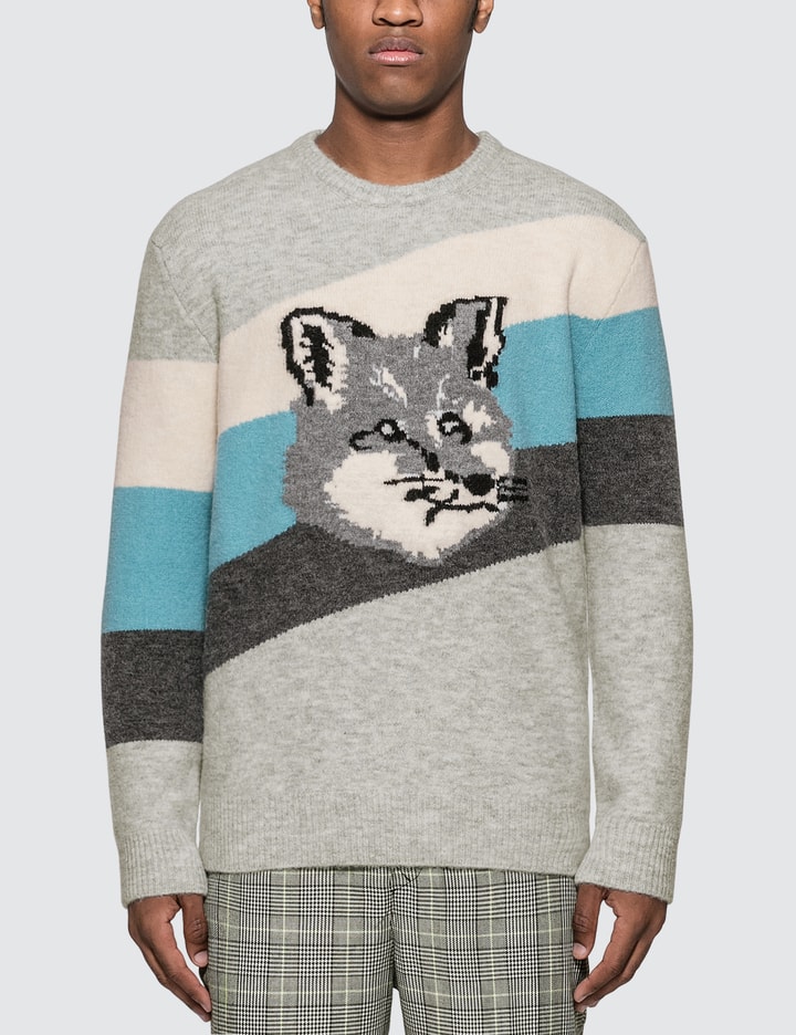 Fox Head Diagonal Stripes Pullover Placeholder Image