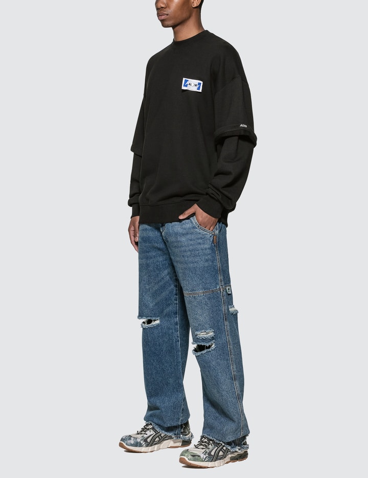 Oversized Washed Denim Jeans Placeholder Image