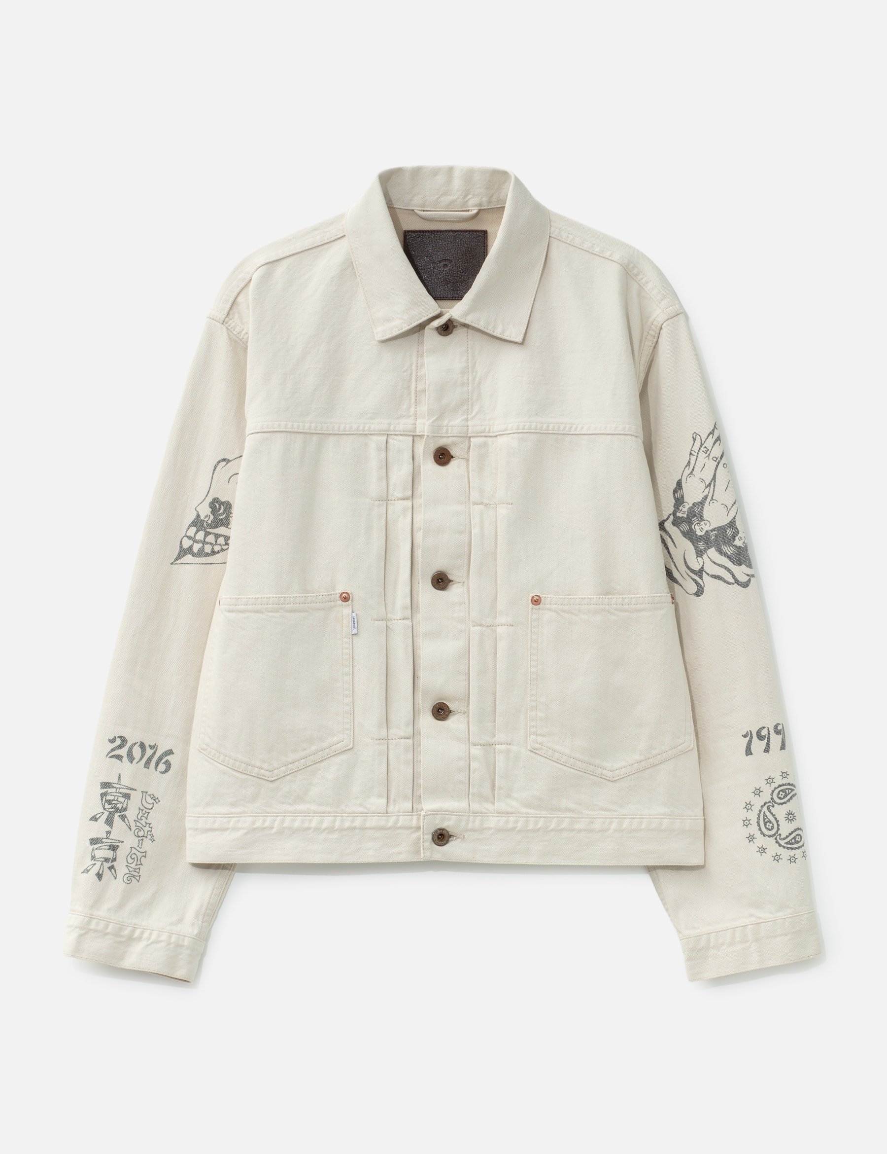 Tattoo Flash Print Pocket Denim Jacket view 16