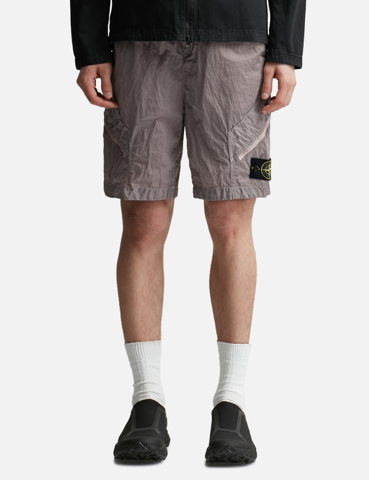 Shop Stone Island Nylon Metal In Econyl® Regenerated Nylon Bermuda Shorts In Pink