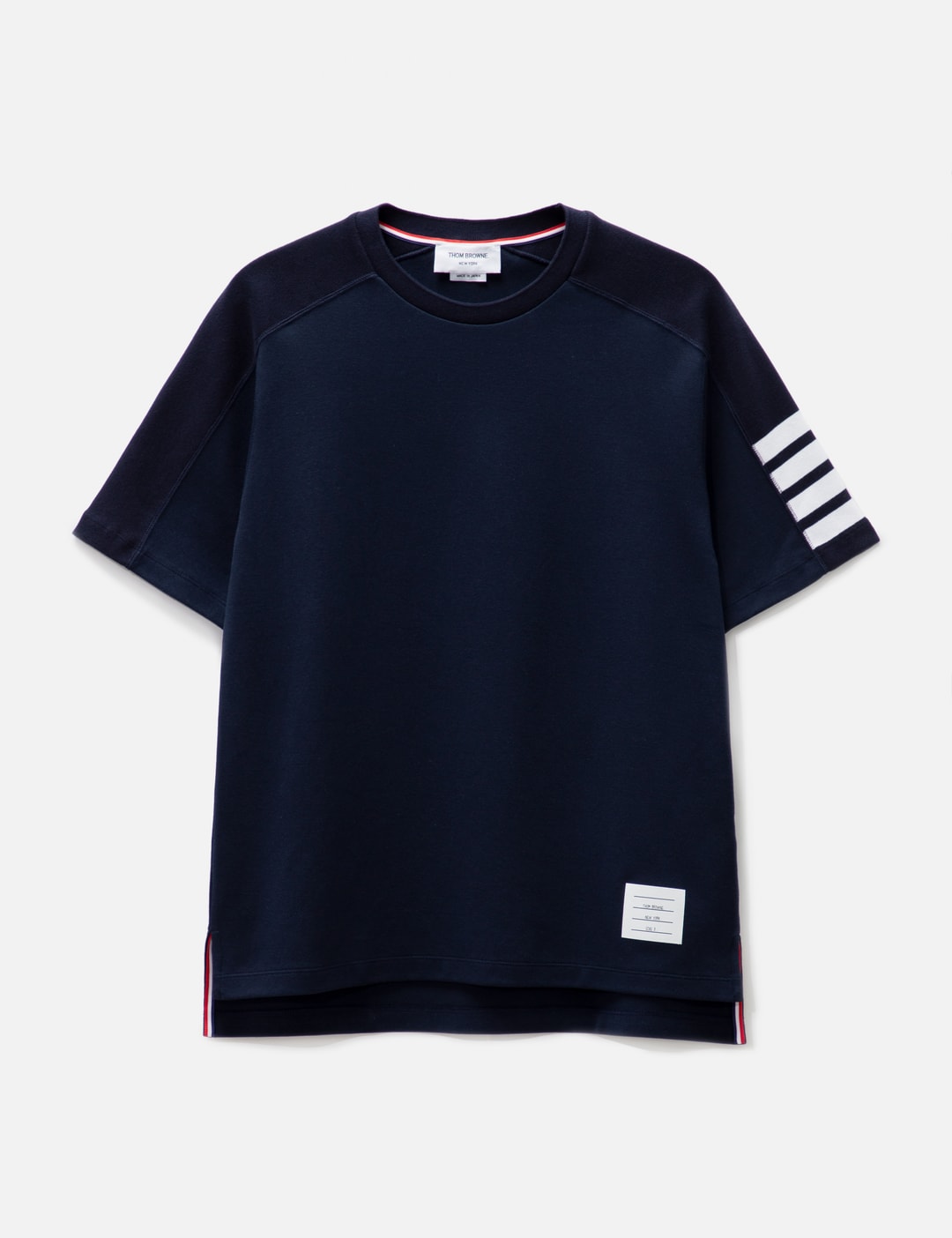 Cotton 4-Bar Short Sleeve Striped T-Shirt