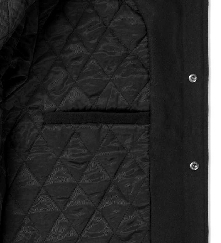 Black Wool Ultrasuede Baseball Jacket Placeholder Image