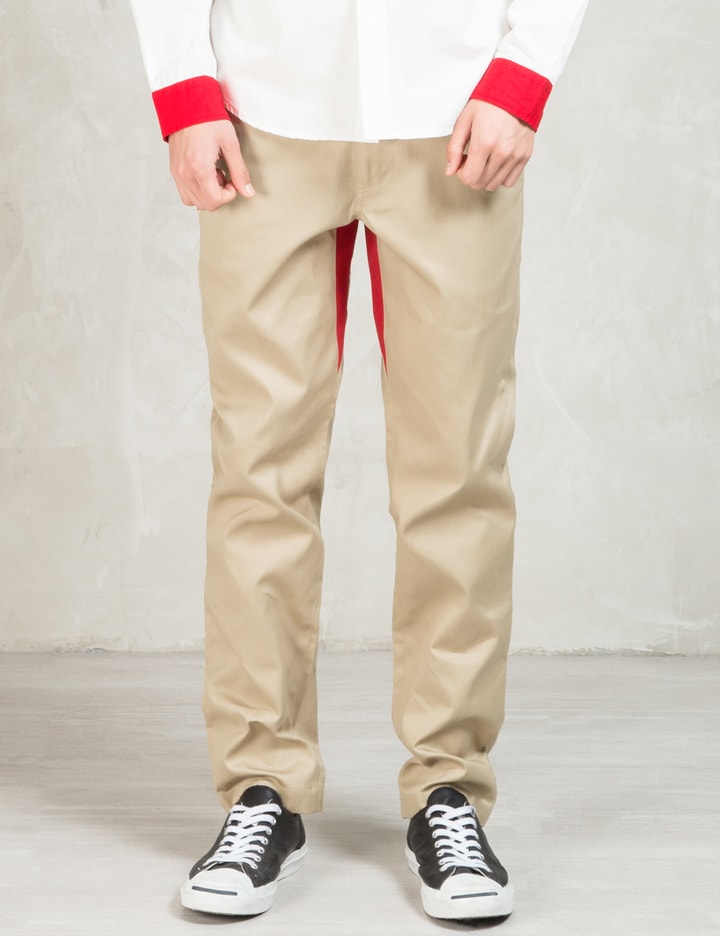 Beige /Red Chino Pants Placeholder Image