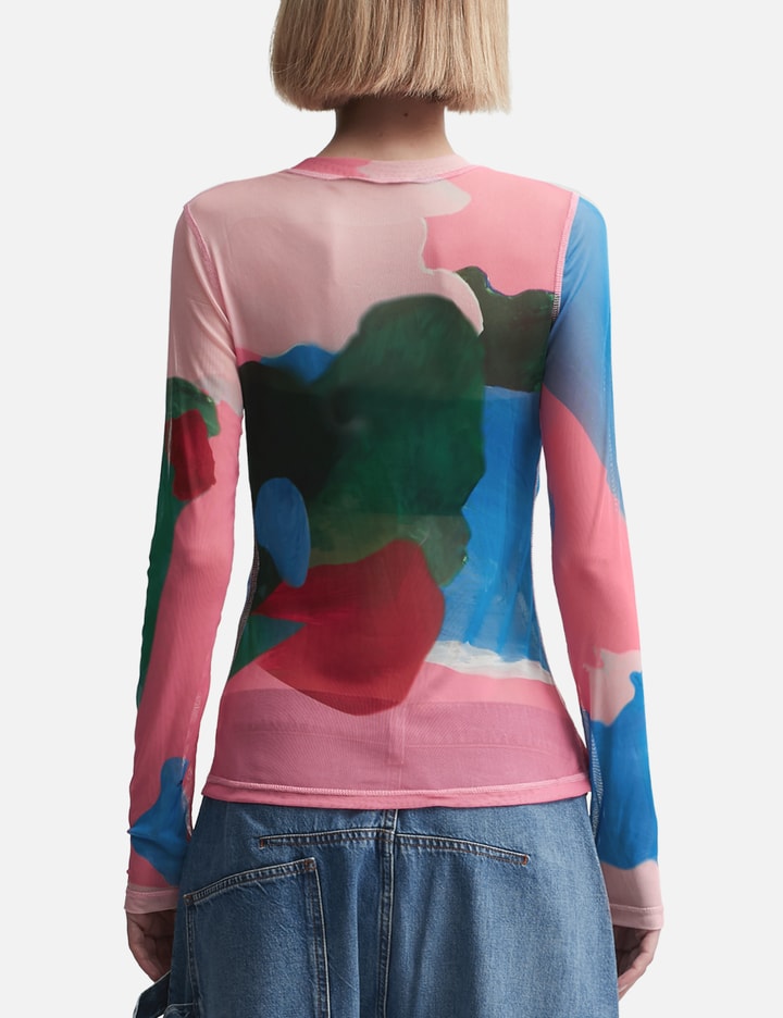 Shop Jw Anderson Long Sleeve Mesh Top In Multicolor