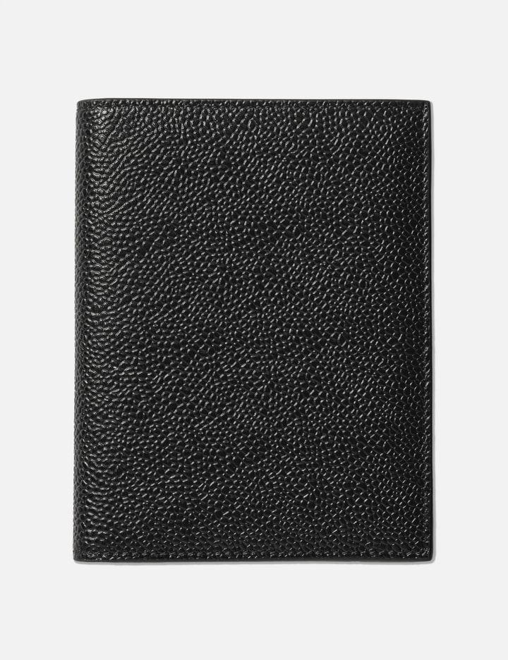 Thom Browne PASSPORT HOLDER IN PEBBLE GRAIN LEATHER