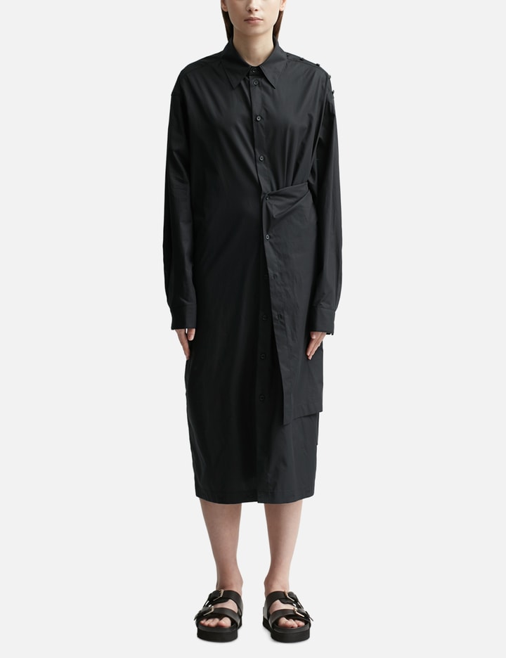 Lemaire Playful Buttoned Shirt Dress In Black