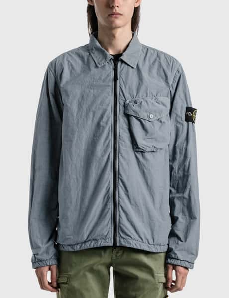 Garment Dyed Zipped Overshirt Stone Island Jacket Overshirt Stone