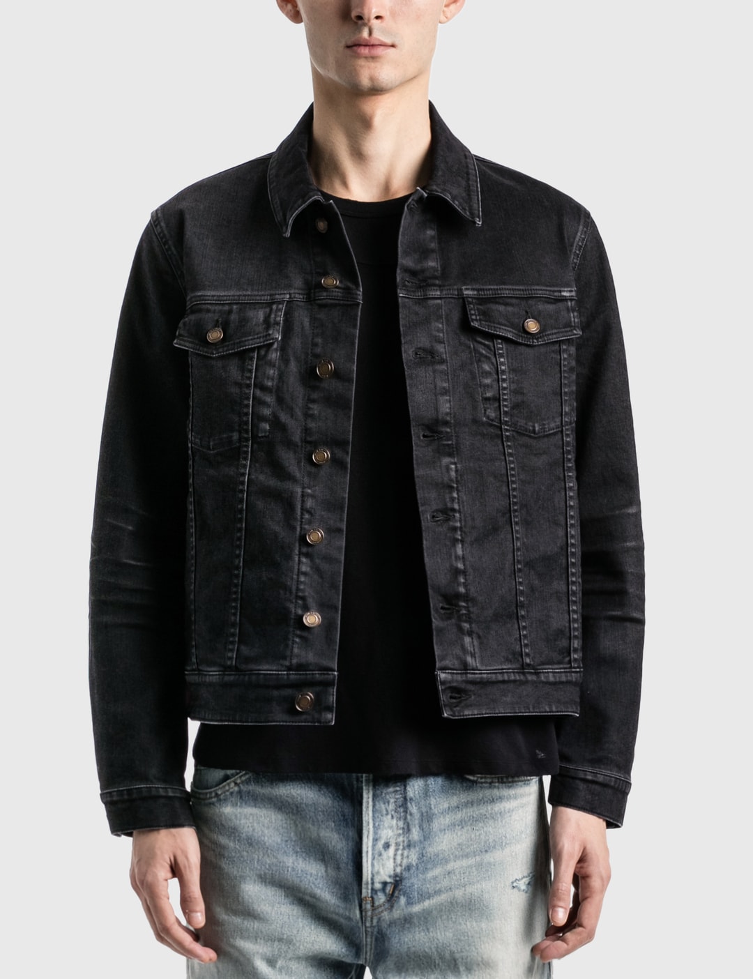 Saint Laurent Lightly Coated Denim Jacket HBX