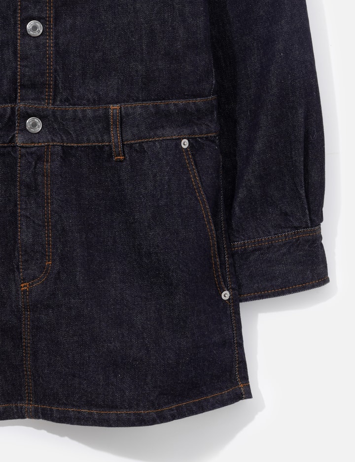 Ami Blue Cotton Denim Shirt Dress With Ami De Coeur