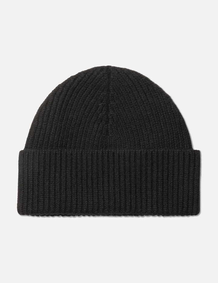 Ami Black Wool Beanie With Ami De Coeur