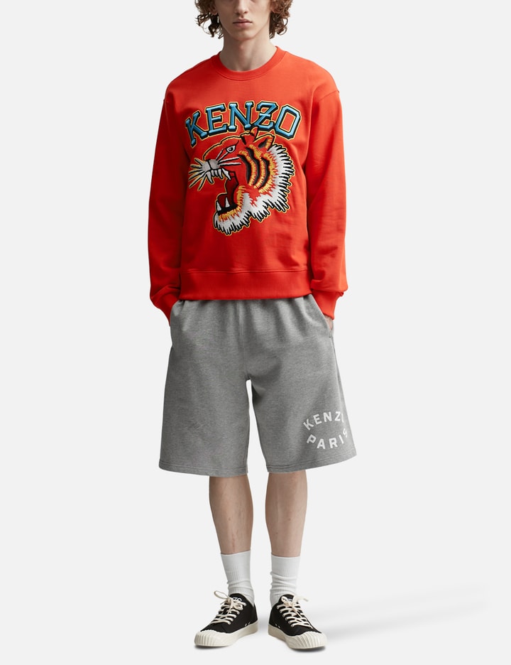 Shop Kenzo Varsity Jungle Tiger Embroidered Sweatshirt In Orange