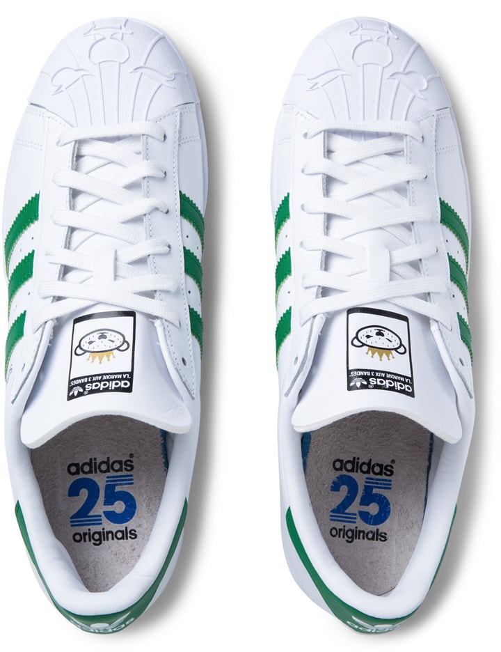 Adidas Originals - adidas Originals x NIGO White/green Superstar Nigo  Bearfoot