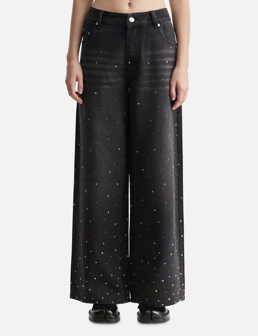 Crystallised Wide Leg Denim view 6
