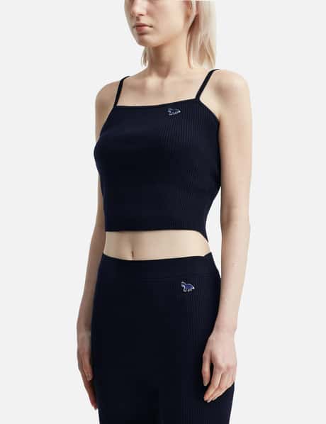 Baby Fox Patch Fine Rib Cropped Top view 7