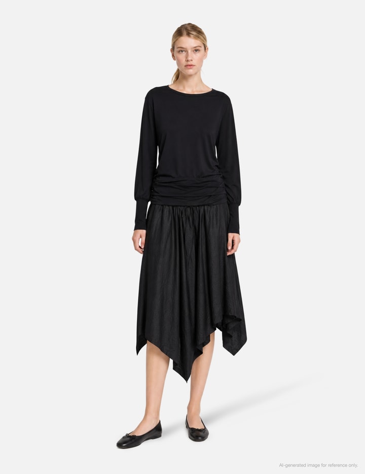 anggae Unbalanced Satin Skirt