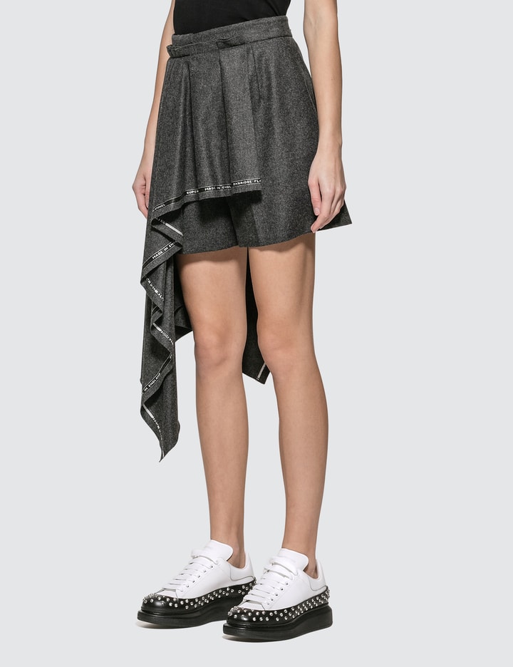Wool Shorts With Pleated Panel Placeholder Image