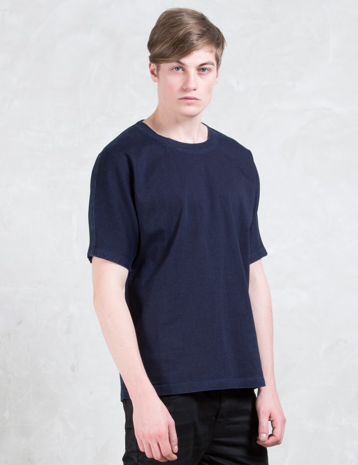 Taster-gasset Blue Denim Knit Effect T-Shirt Placeholder Image