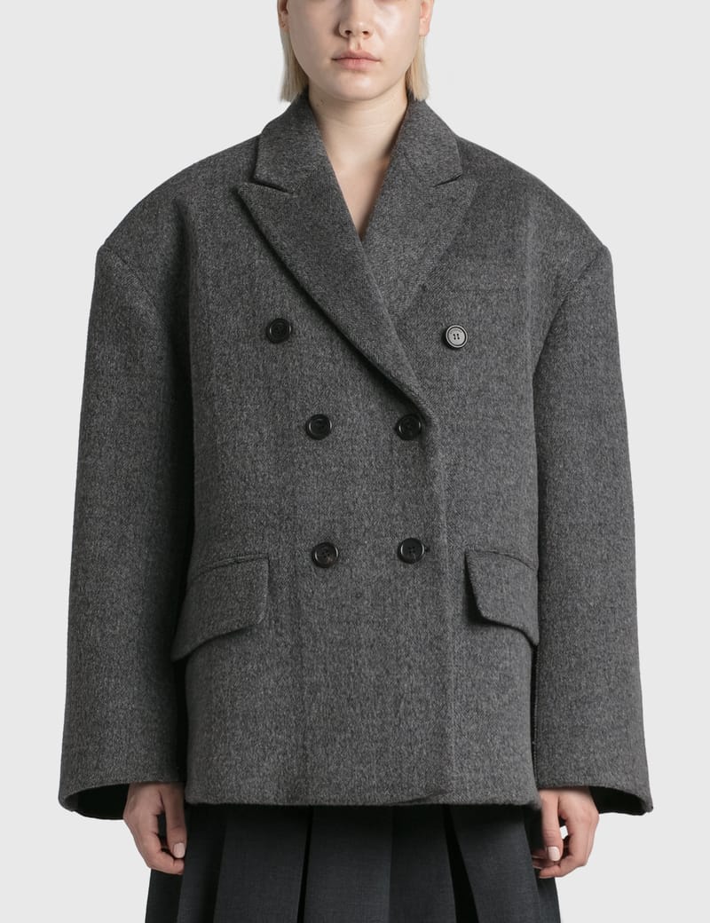 grey wool cape coat