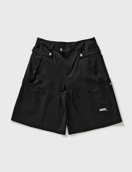 C2H4 Multi Pockets Wool-Blend Shorts