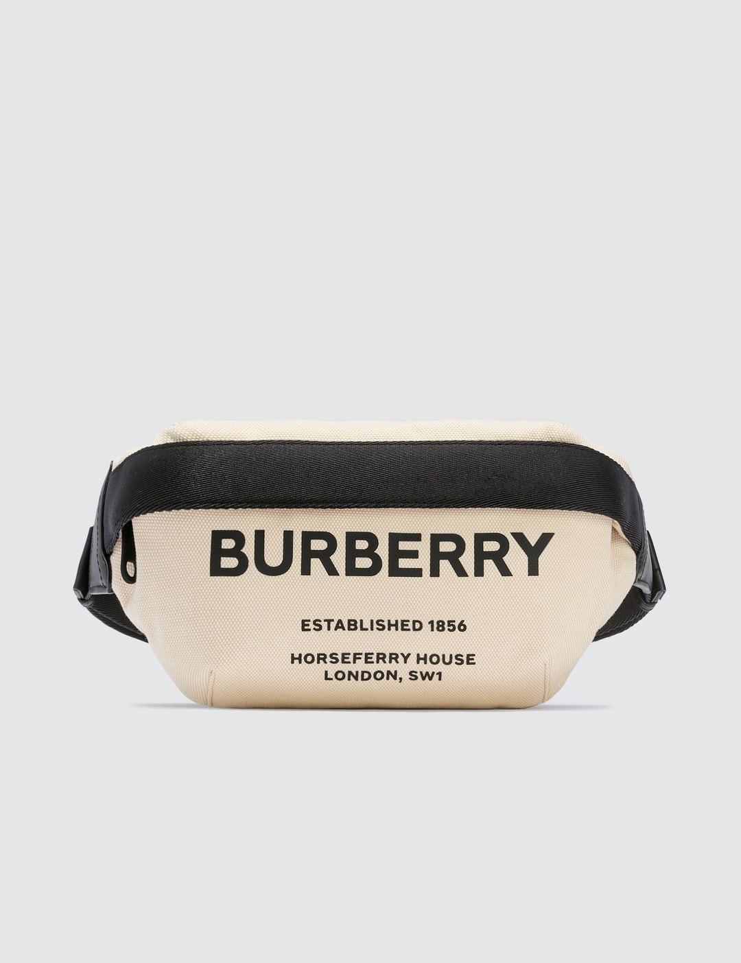 Burberry Horseferry Print Cotton Canvas Bum Bag Grey/Black for Men