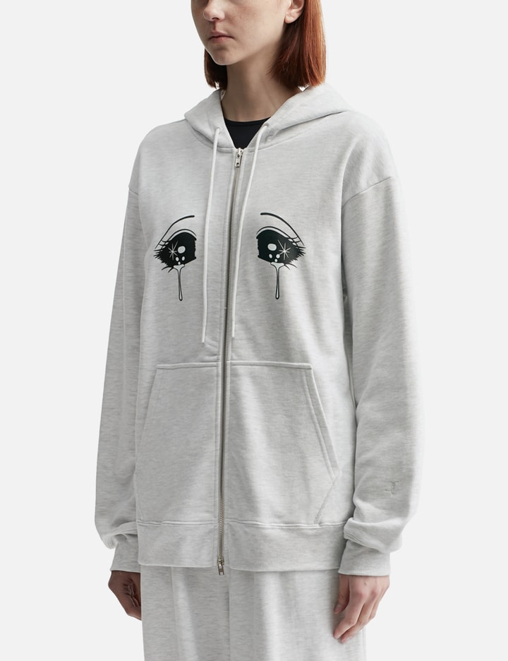 GRAY CRYING EYE ZIP-UP HOODIE Placeholder Image