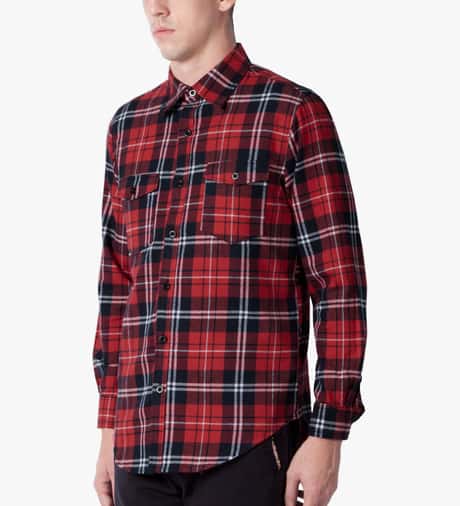 LES (ART)ISTS - Red Yeezy 77 Flannel Shirt | HBX LES (ART)ISTS - Red Yeezy 77 Flannel Shirt | HBX