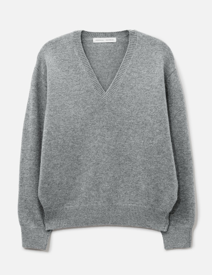 Moondal 15 Deep V-Neck Knit In Gray