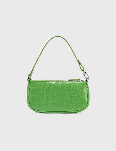 BY FAR Mini Rachel Grass Croco Embossed Leather Bag HBX
