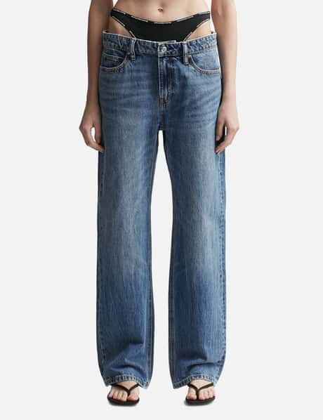 T By Alexander Wang Mid-rise Jeans With Pre-styled Logo Brief