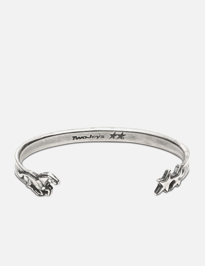 Twojeys Icon Horse Bangle In Silver