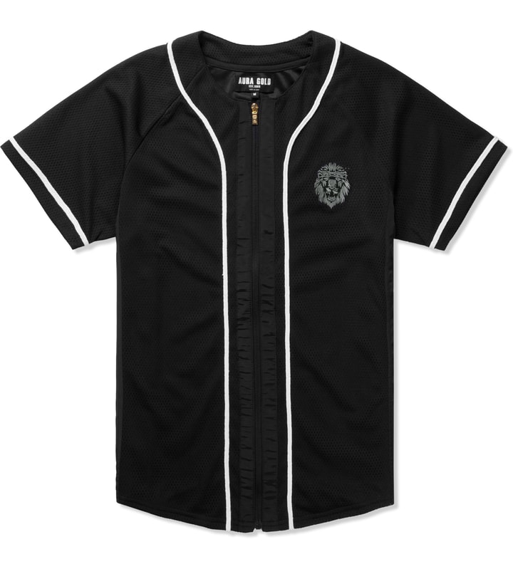 Black Poly Mesh Baseball Jersey Placeholder Image